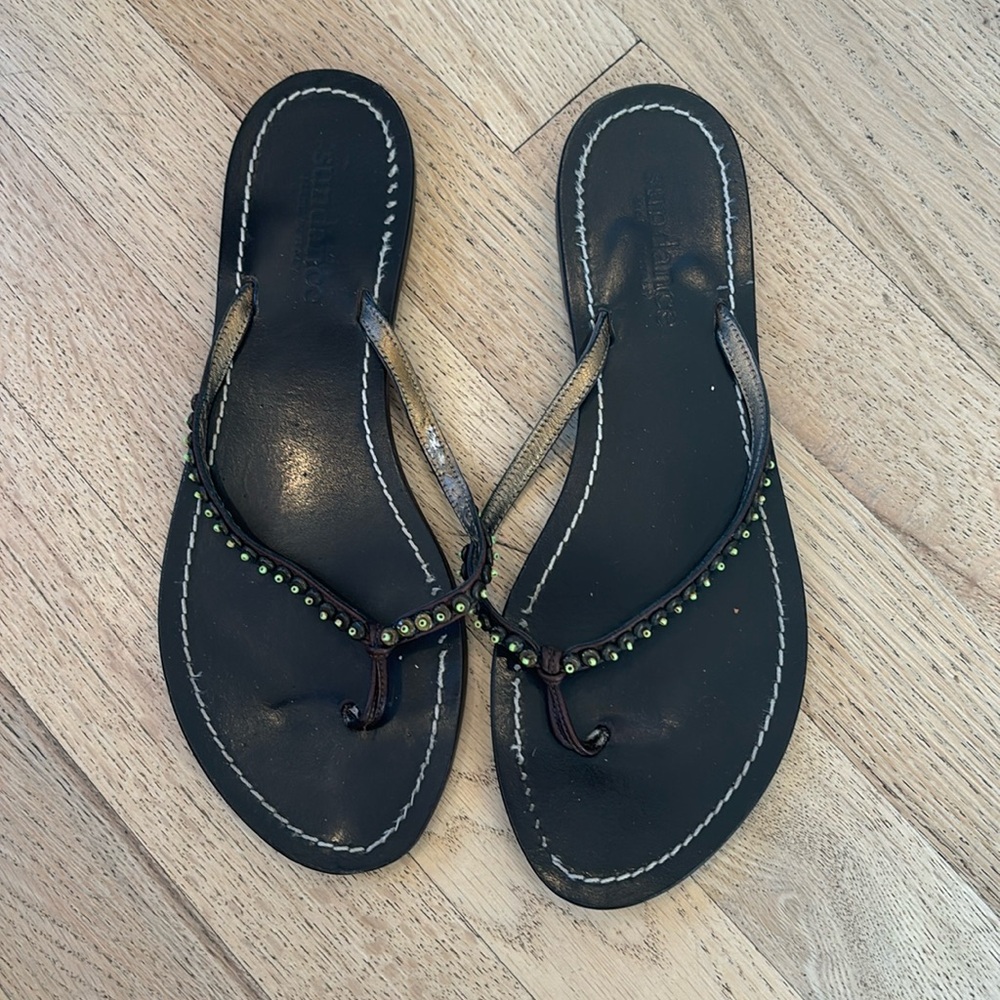 Beaded flat Sundance sandals